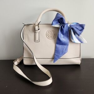 Nanette Lepore Elegant Cream Handbag with Blue Twilly